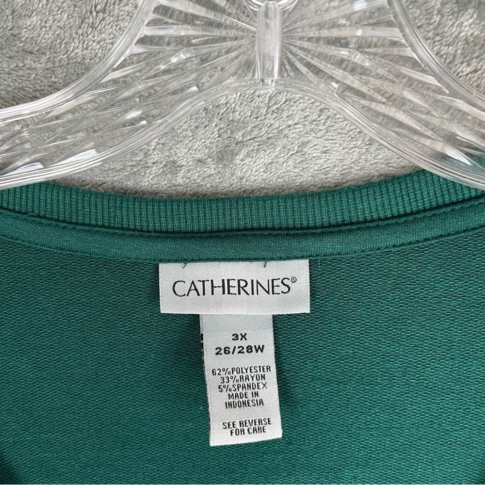 Catherines NWT Peace Rhinestone Graphic‎ Long Sleeve Tunic Tee TShirt 3X Holiday - Picture 3 of 11